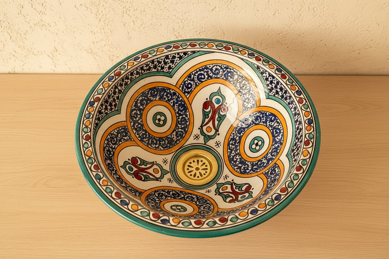 Handgemaakte Marokkaanse Waskom Sahara 35 cm