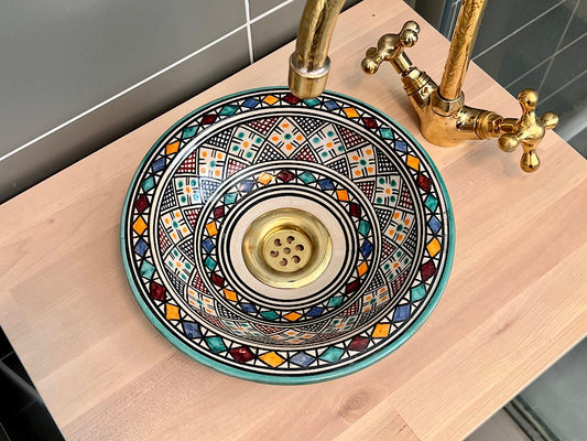 Handgemaakte Marokkaanse Waskom Cordoba 25 cm