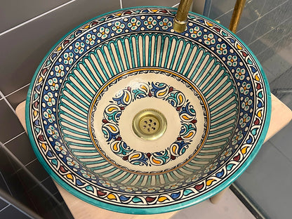 Handgemaakte Marokkaanse Waskom Oujda 40 cm