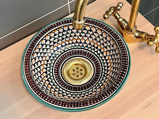 Handgemaakte Marokkaanse Waskom Bahia 25 cm