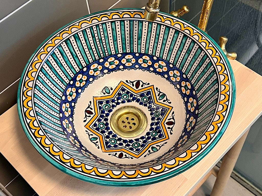 Handgemaakte Marokkaanse Waskom Ibiza 35 cm