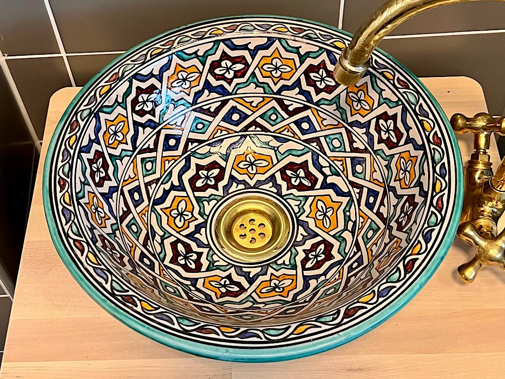 Handgemaakte Marokkaanse Waskom Sevilla 35 cm