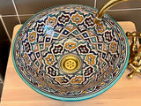 Handgemaakte Marokkaanse Waskom Sevilla 35 cm