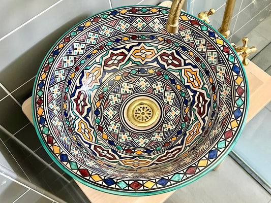 Handgemaakte Marokkaanse Waskom Marrakech 40cm