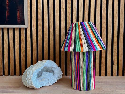 Marokkaans Raffia Tafellamp Gekleurd