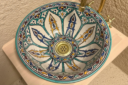 Handgemaakte Marokkaanse Waskom Fantasia 35 cm