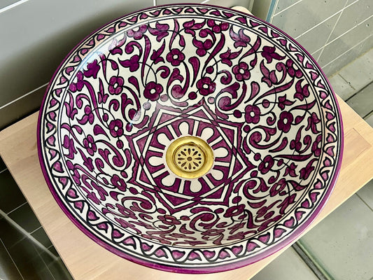 Handgemaakte Marokkaanse Waskom Sevilla 35 cm