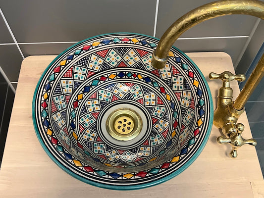 Handgemaakte Marokkaanse Waskom Ibiza 30 cm