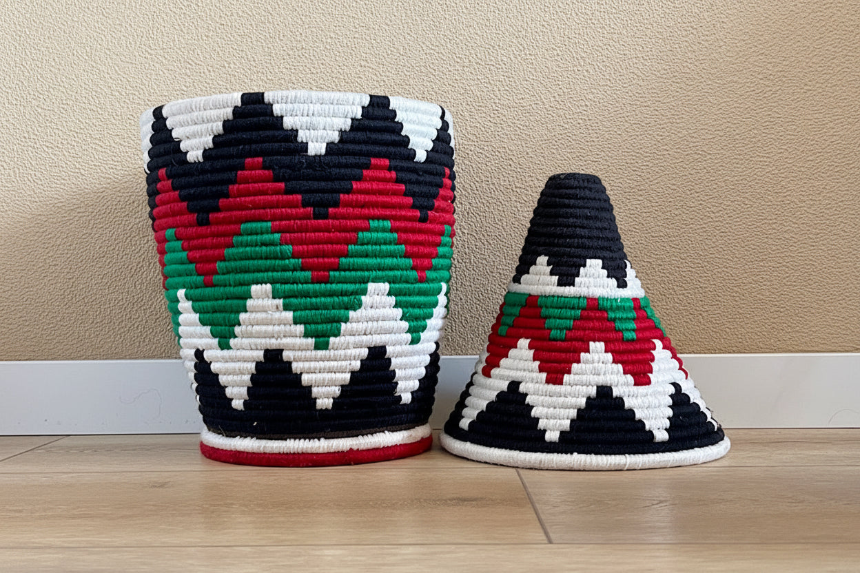 Berber Wollen Mand XXL Gekleurd