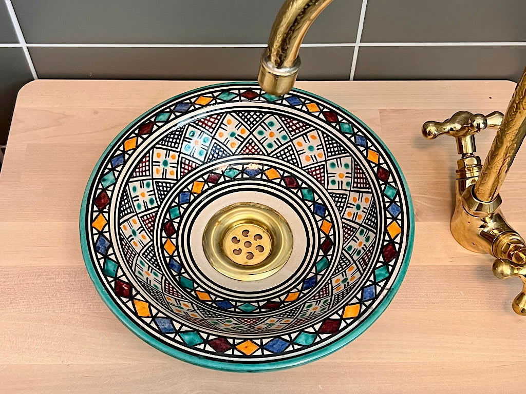 Handgemaakte Marokkaanse Waskom Cordoba 25 cm