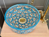 Handgemaakte Marokkaanse Waskom Blauw- 35 cm
