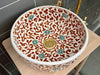 Handgemaakte Marokkaanse Waskom Terracotta Bloesemrank – 35 cm