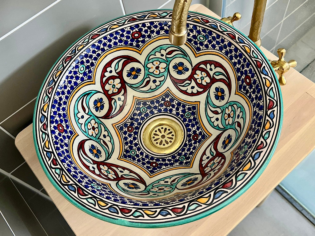 Handgemaakte Marokkaanse Waskom Bahia 35 cm