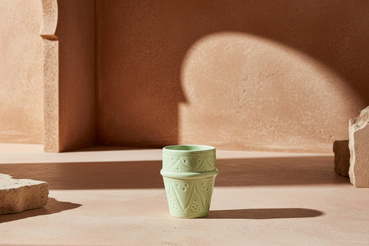 Marokkaanse Aardewerk Beker - Lichtgroen