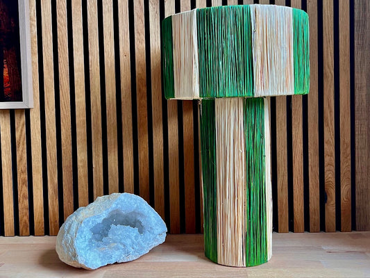 Marokkaanse Raffia Tafellamp Groen M