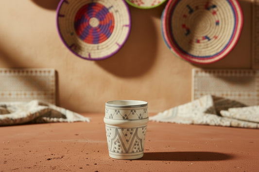 Marokkaanse Aardewerk Beker - Grijs