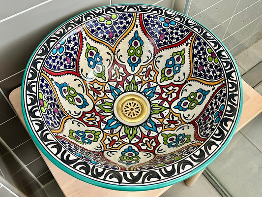 Handgemaakte Marokkaanse Waskom Rabat 40cm