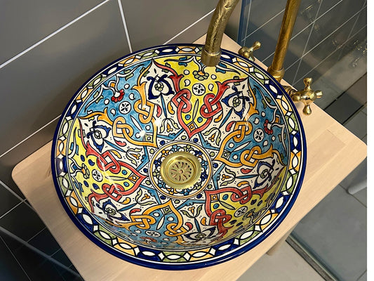 Handgemaakte Marokkaanse Waskom Alhambra - 34 cm