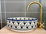 Handgemaakte Marokkaanse waskom Córdoba Blauw- 35 cm