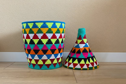 Berber Wollen Mand XXL Gekleurd