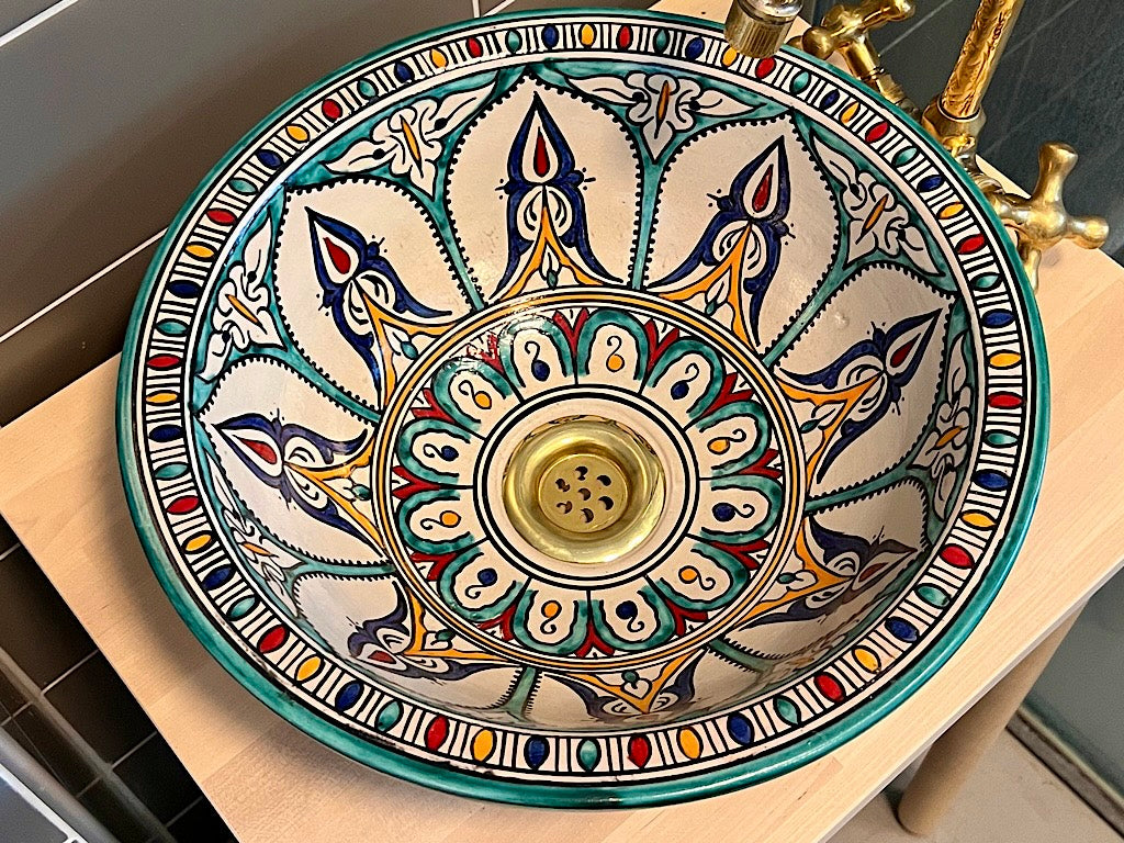 Handgemaakte Marokkaanse Waskom Alhambra 35cm