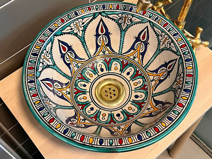 Handgemaakte Marokkaanse Waskom Alhambra 35cm