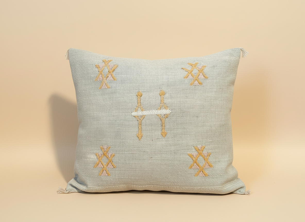 Cactus Zijde Kussensloop Lichtblauw 2