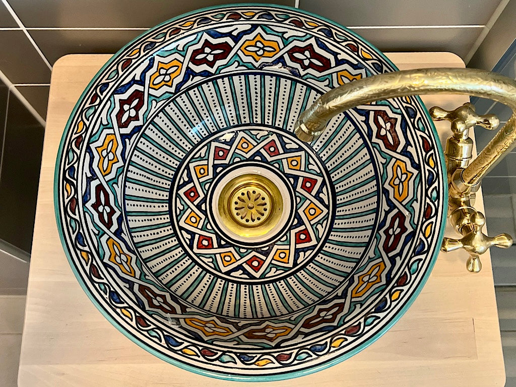 Handgemaakte Marokkaanse Waskom Fez 35 cm