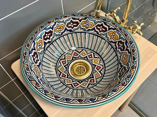 Handgemaakte Marokkaanse Waskom Fez 35 cm