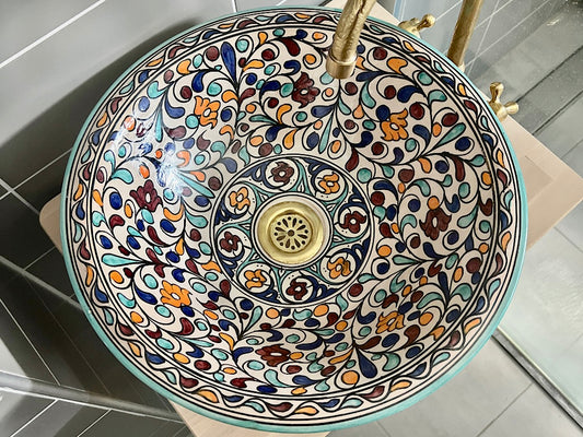 Handgemaakte Marokkaanse Waskom Alhambra 40cm