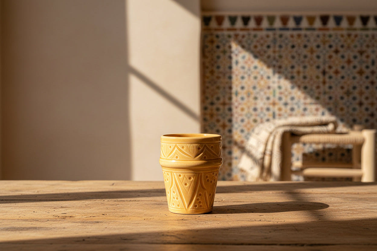 Marokkaanse Aardewerk Beker - Terracotta