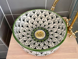 Handgemaakte Marokkaanse Waskom Córdoba Groen- 35 cm
