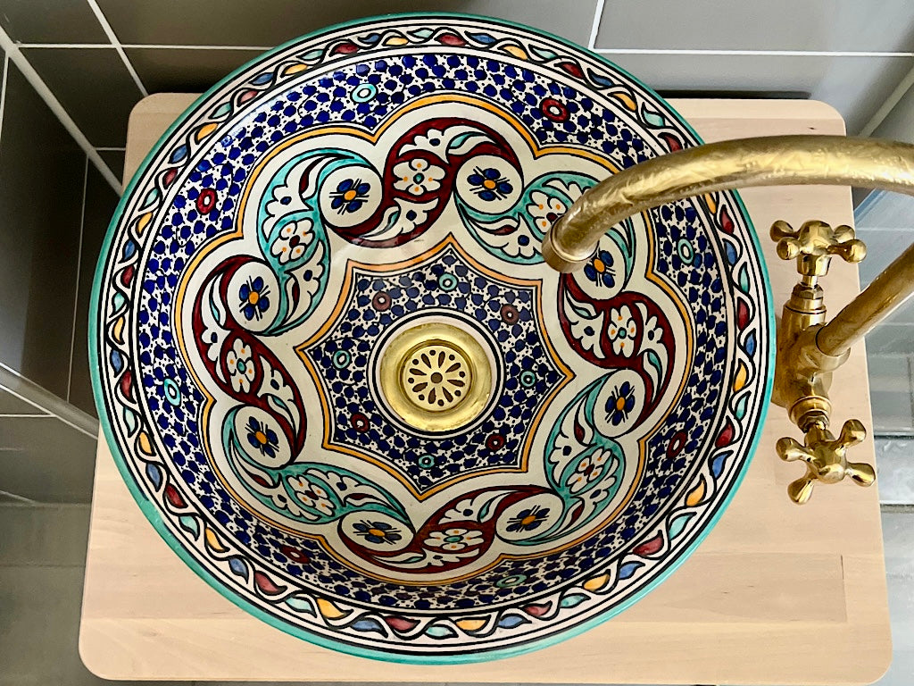 Handgemaakte Marokkaanse Waskom Bahia 35 cm