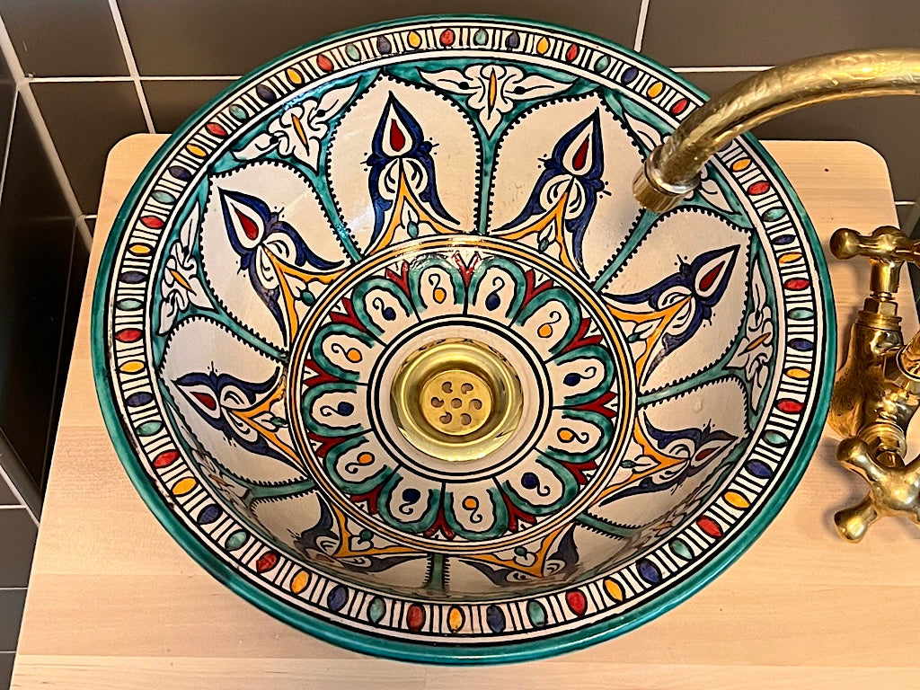 Handgemaakte Marokkaanse Waskom Alhambra 35cm