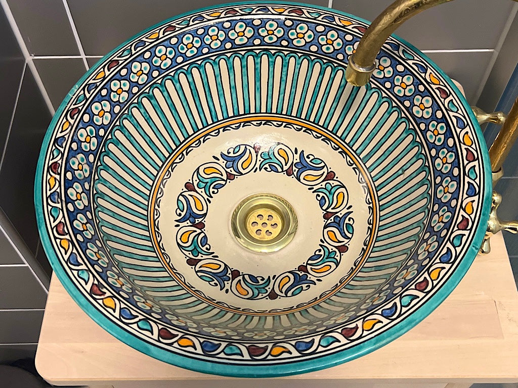 Handgemaakte Marokkaanse Waskom Oujda 40 cm