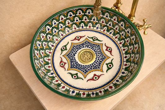 Handgemaakte Marokkaanse waskom Córdoba - 34,5 cm