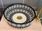 Luxe Marokkaanse Waskom Casablanca 35 cm Zwart