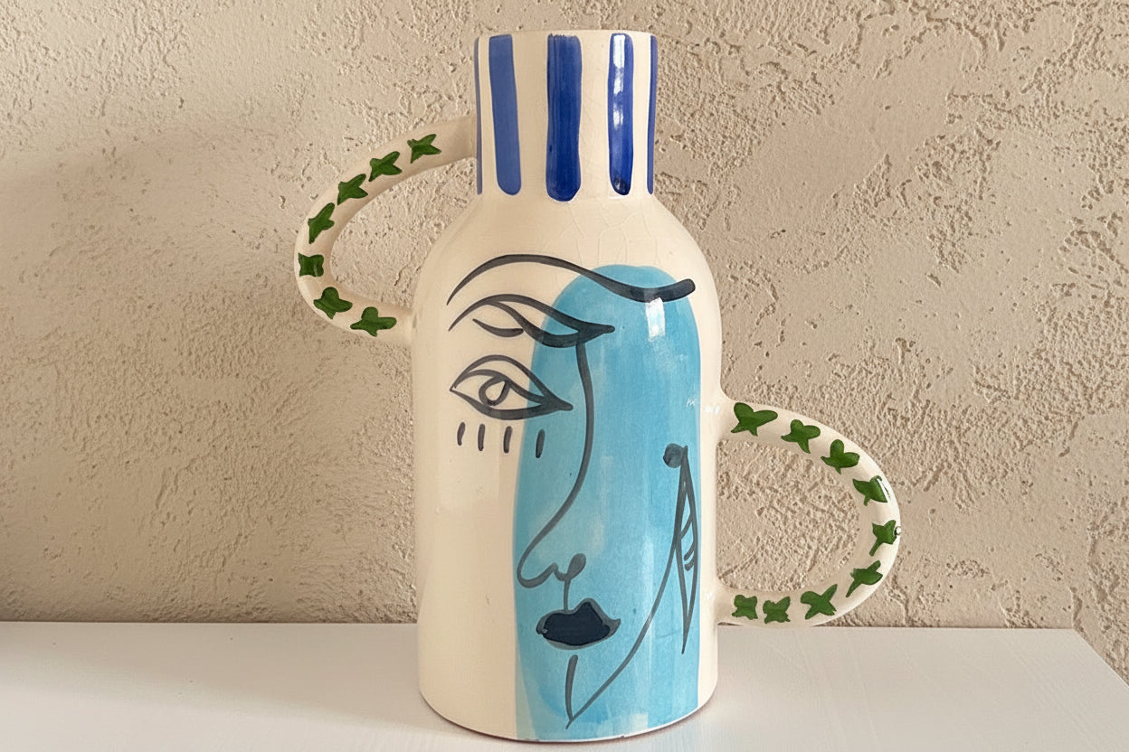 Aardewerken Vaas Blauw*