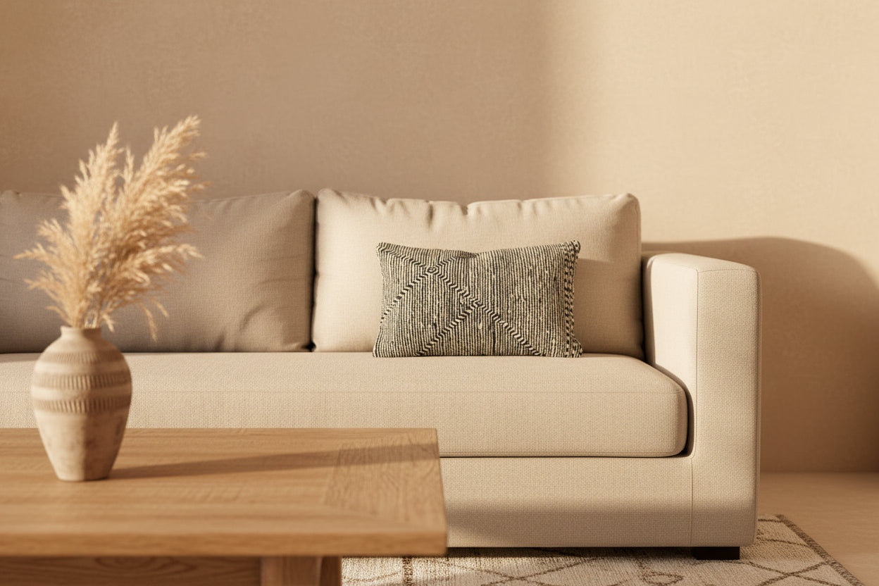 Kelim Kussen Grijs/Zwart