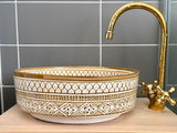 Handgemaakte Marokkaanse Waskom Beige - 35 cm
