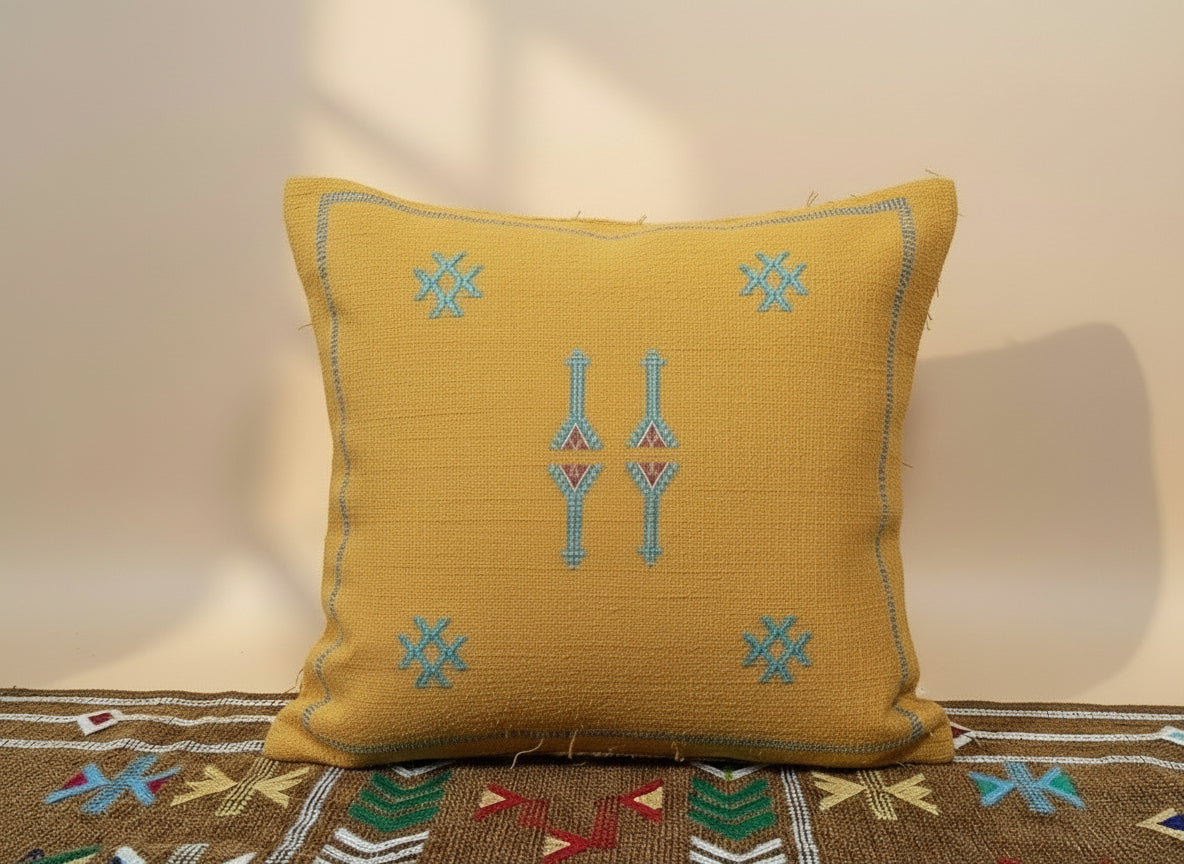 Cactus Zijde Kussensloop Okergeel 1