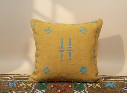 Cactus Zijde Kussensloop Okergeel 1