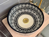 Luxe Marokkaanse Waskom Casablanca 35 cm Zwart
