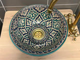 Handgemaakte Marokkaanse Waskom Blauw - 30 cm