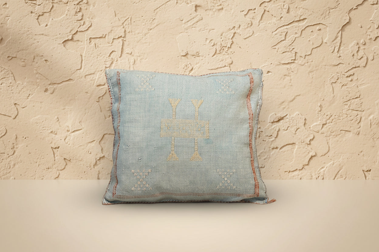 Cactus Zijde Kussensloop lichtblauw 1