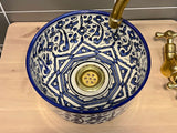 Handgemaakte_Marokkaanse_Waskom_Blauw_25cm