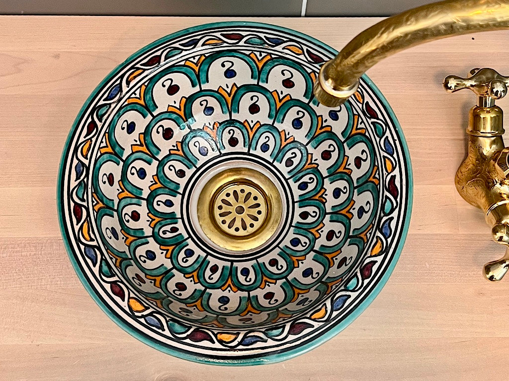 Handgemaakte Marokkaanse Waskom Marrakech 25cm