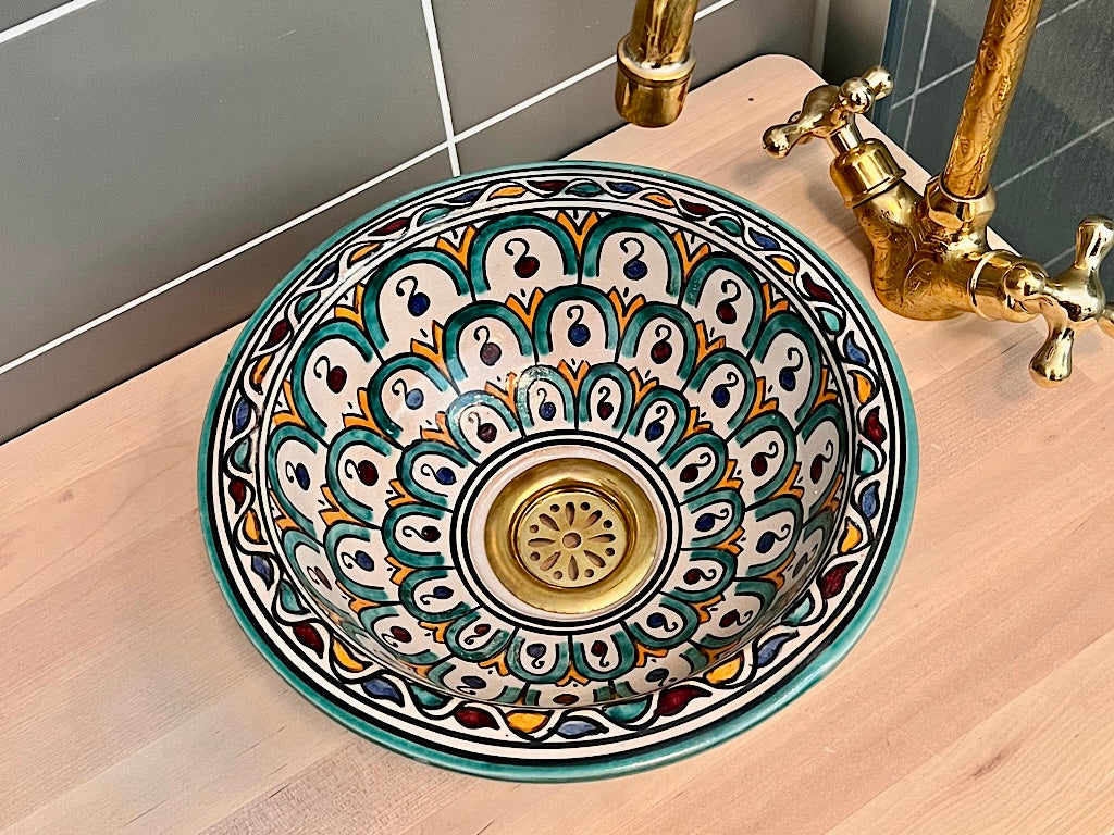 Handgemaakte Marokkaanse Waskom Marrakech 25cm