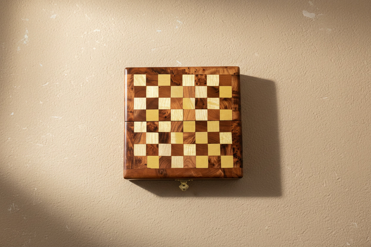 Houten schaakbord