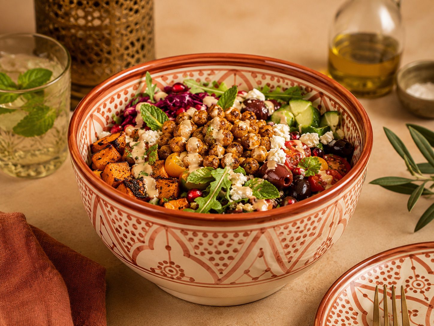 Handgemaakte Marokkaanse Saladeschaal 21cm